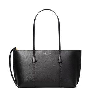 Tory Burch Small Perry Leather Zip Tote - Black